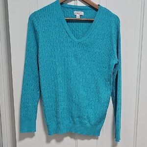 Turquoise V-Neck Sweater
